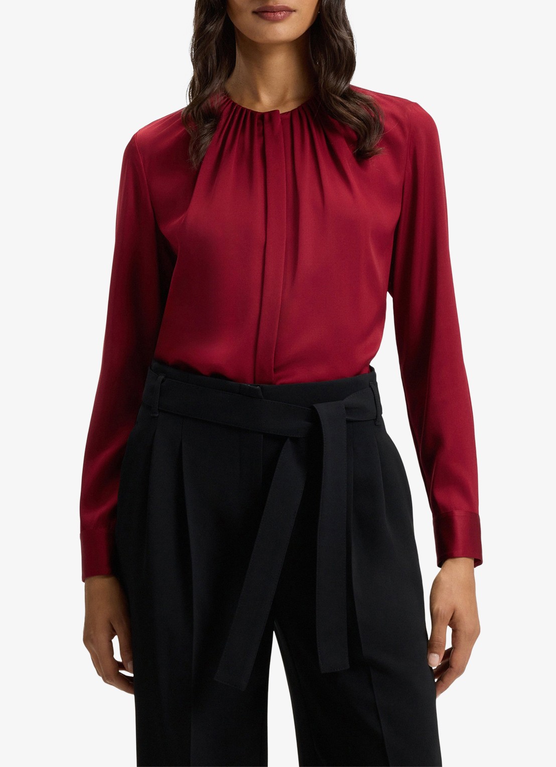BOSS Banorah blouse in zijdeblend - detail 9 rood
