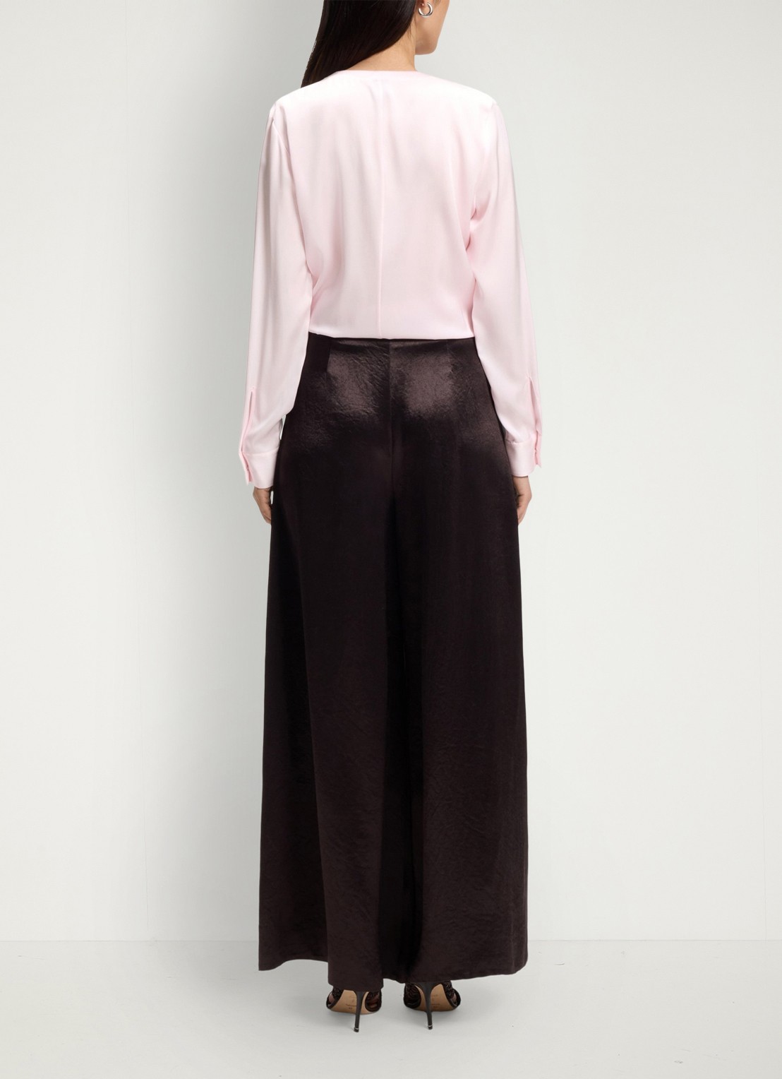 BOSS Banorah blouse in zijdeblend - achterkant 3 light/pastel pink-680 / roze