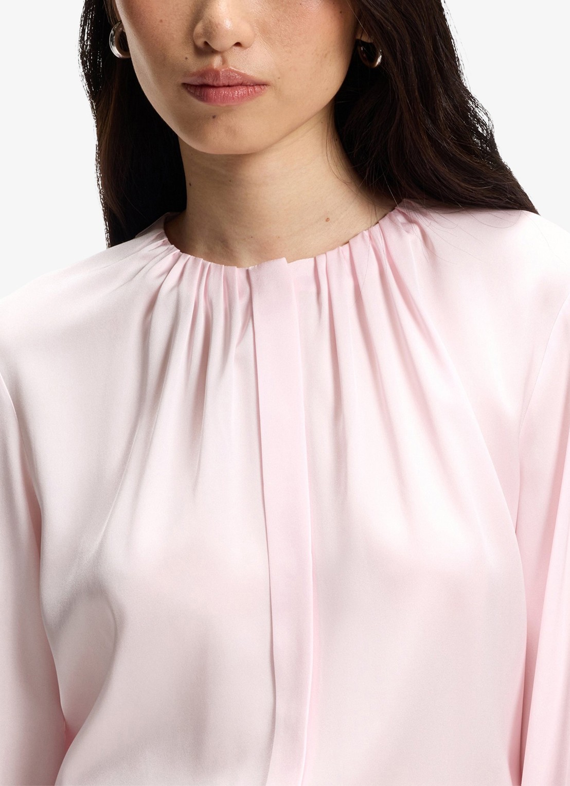 BOSS Banorah blouse in zijdeblend - detail 5 light/pastel pink-680 / roze