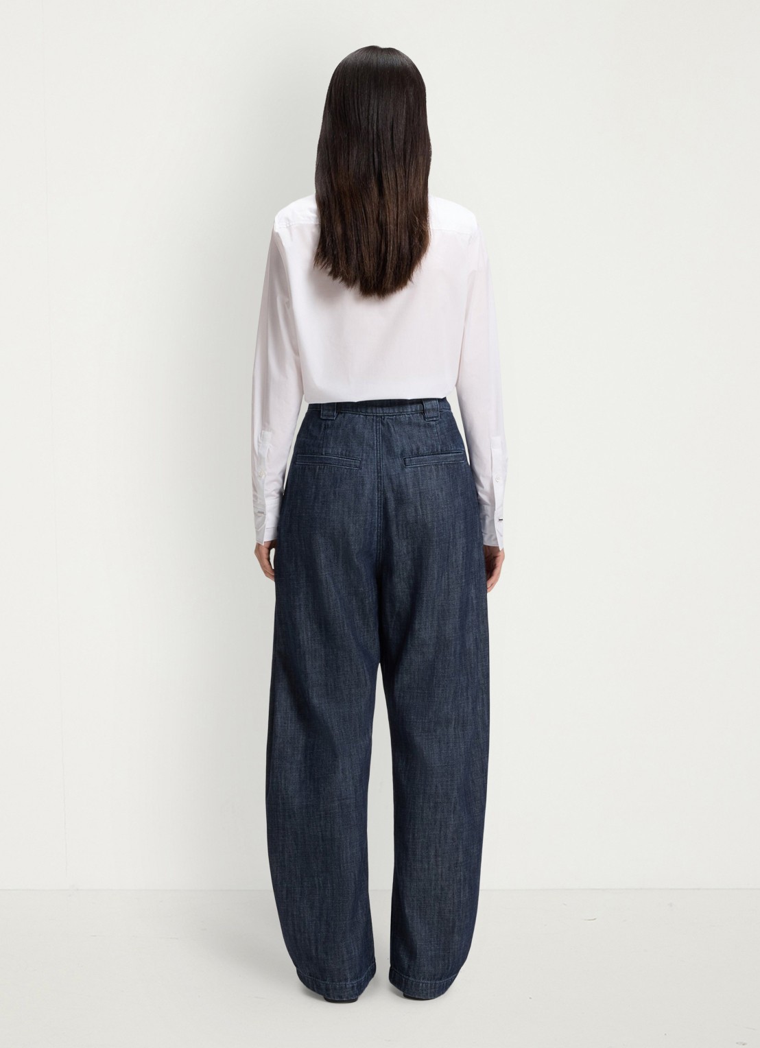 BOSS Barrel high waist loose fit jeans met medium wassing - achterkant indigo