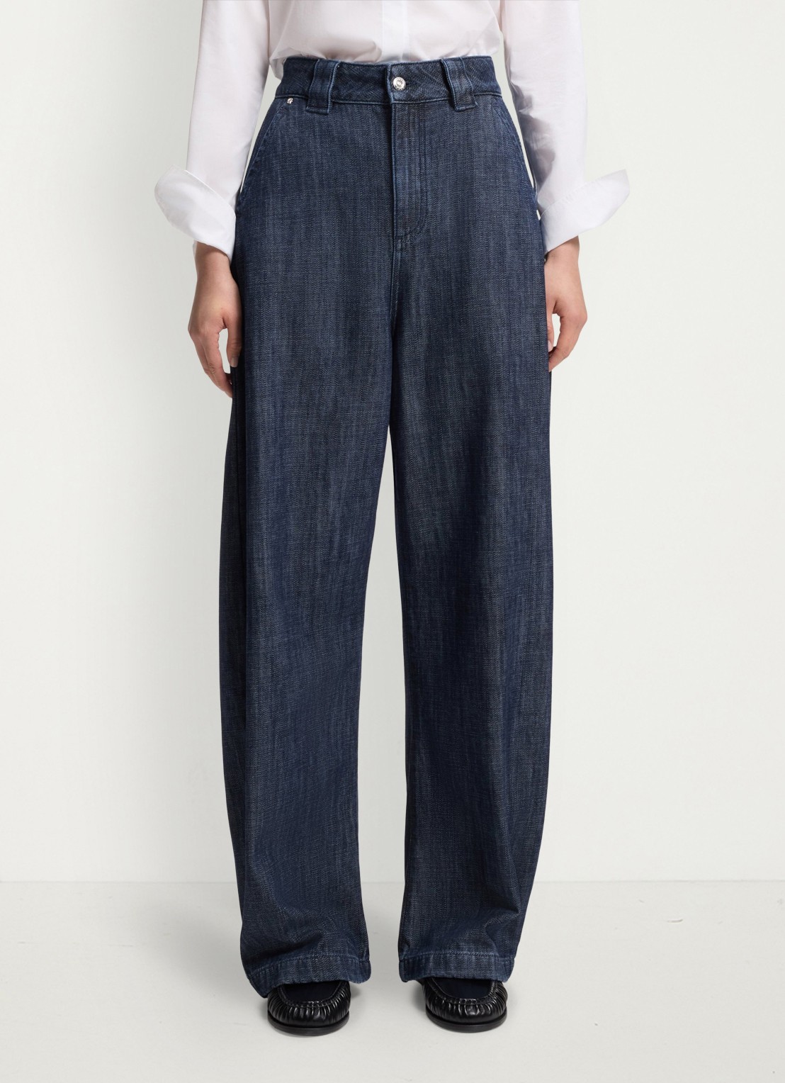 BOSS Barrel high waist loose fit jeans met medium wassing - detail 2 indigo