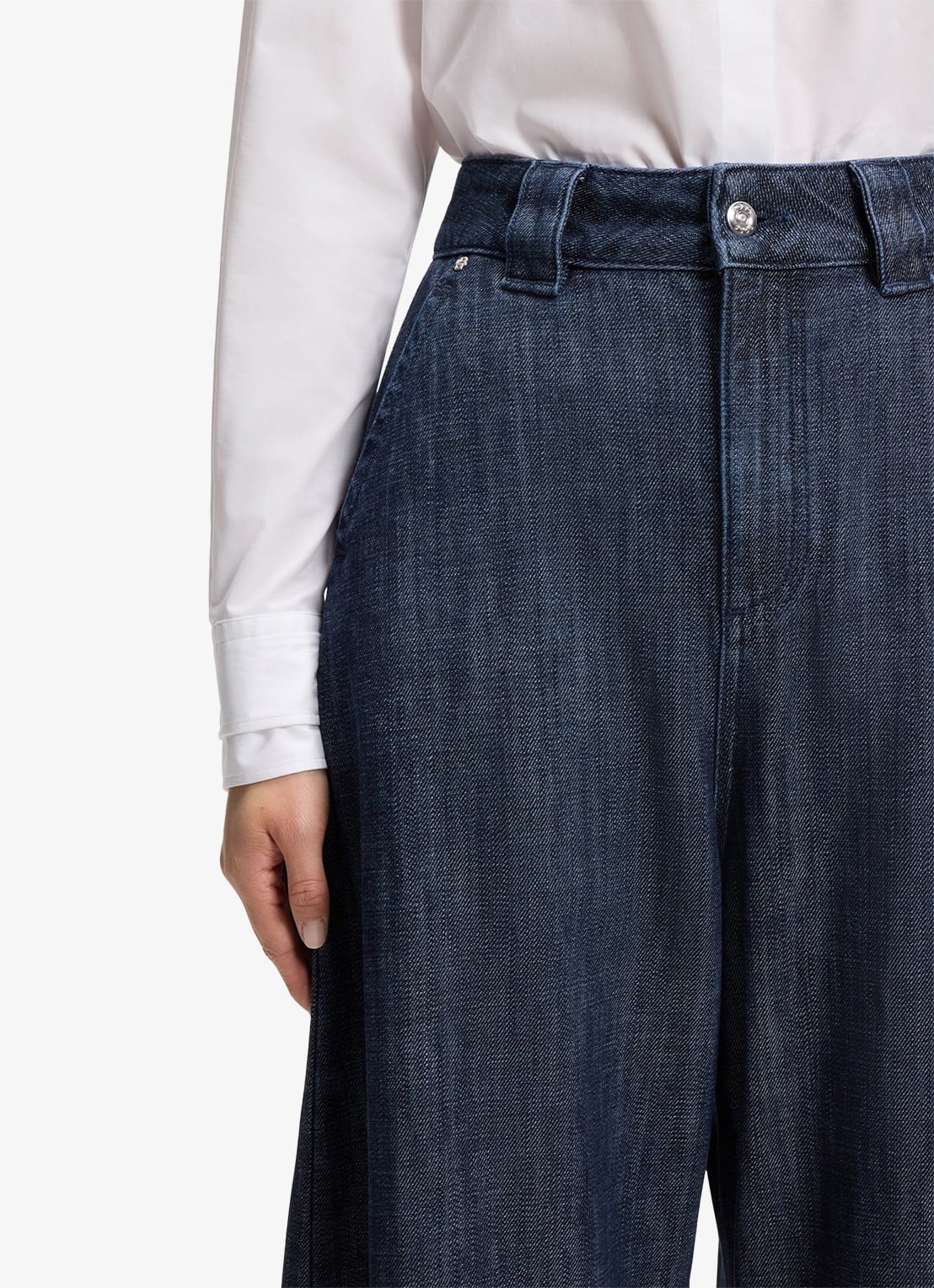 BOSS Barrel high waist loose fit jeans met medium wassing - detail 3 indigo