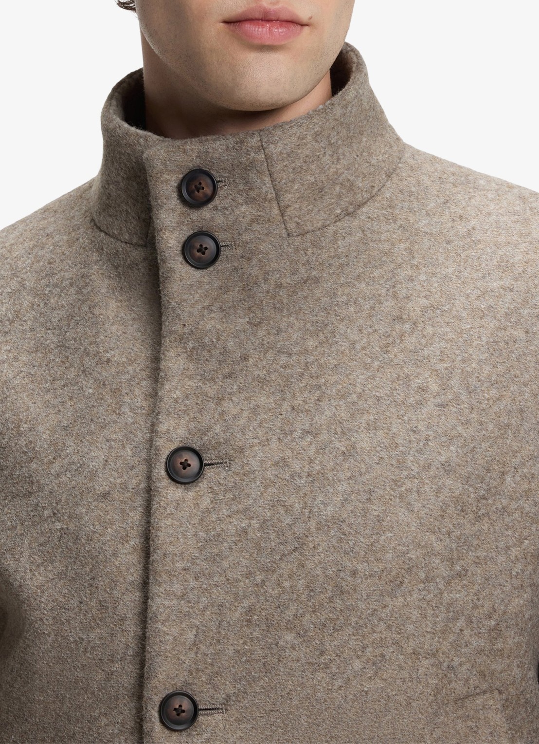 BOSS Baseball jack met steekzakken - detail 2 open brown-240 / bruin