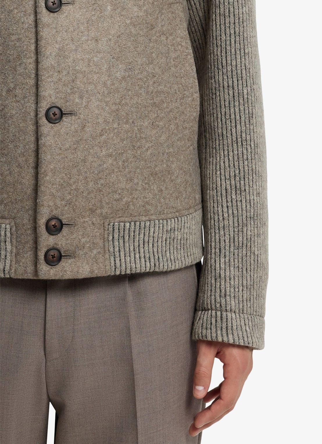 BOSS Baseball jack met steekzakken - detail 3 open brown-240 / bruin