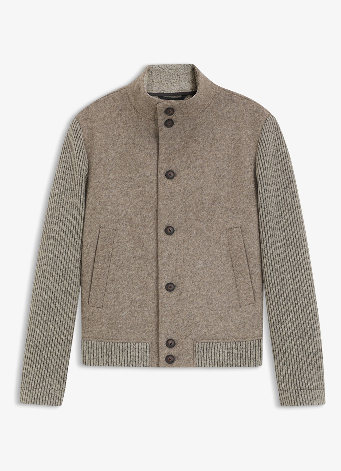 BOSS Baseball jack met steekzakken - voorkant 4 open brown-240 / bruin