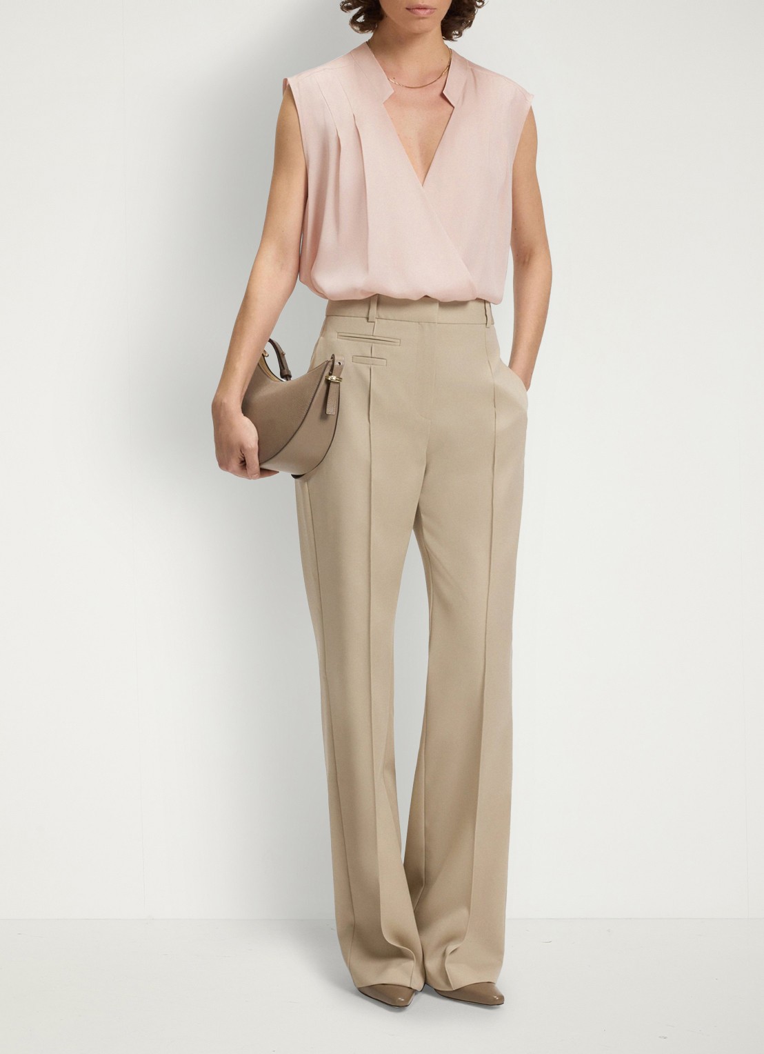 BOSS Basina blouse met plooidetail - voorkant 2 open purple-556 / roze