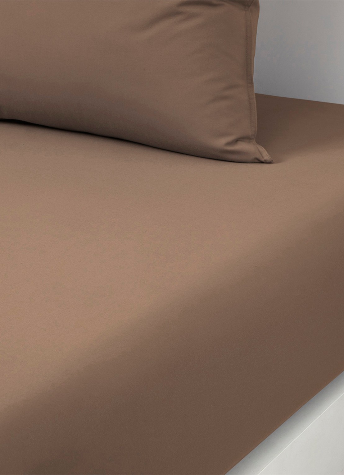 BOSS Beboss hoeslaken van katoen, hoekhoogte 35 cm - voorkant camel