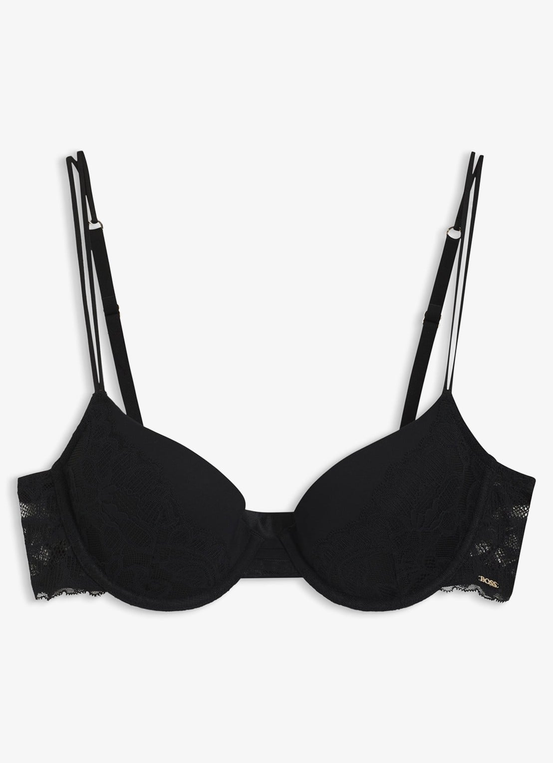 BOSS Beugel bh met kant - voorkant black-001 / zwart