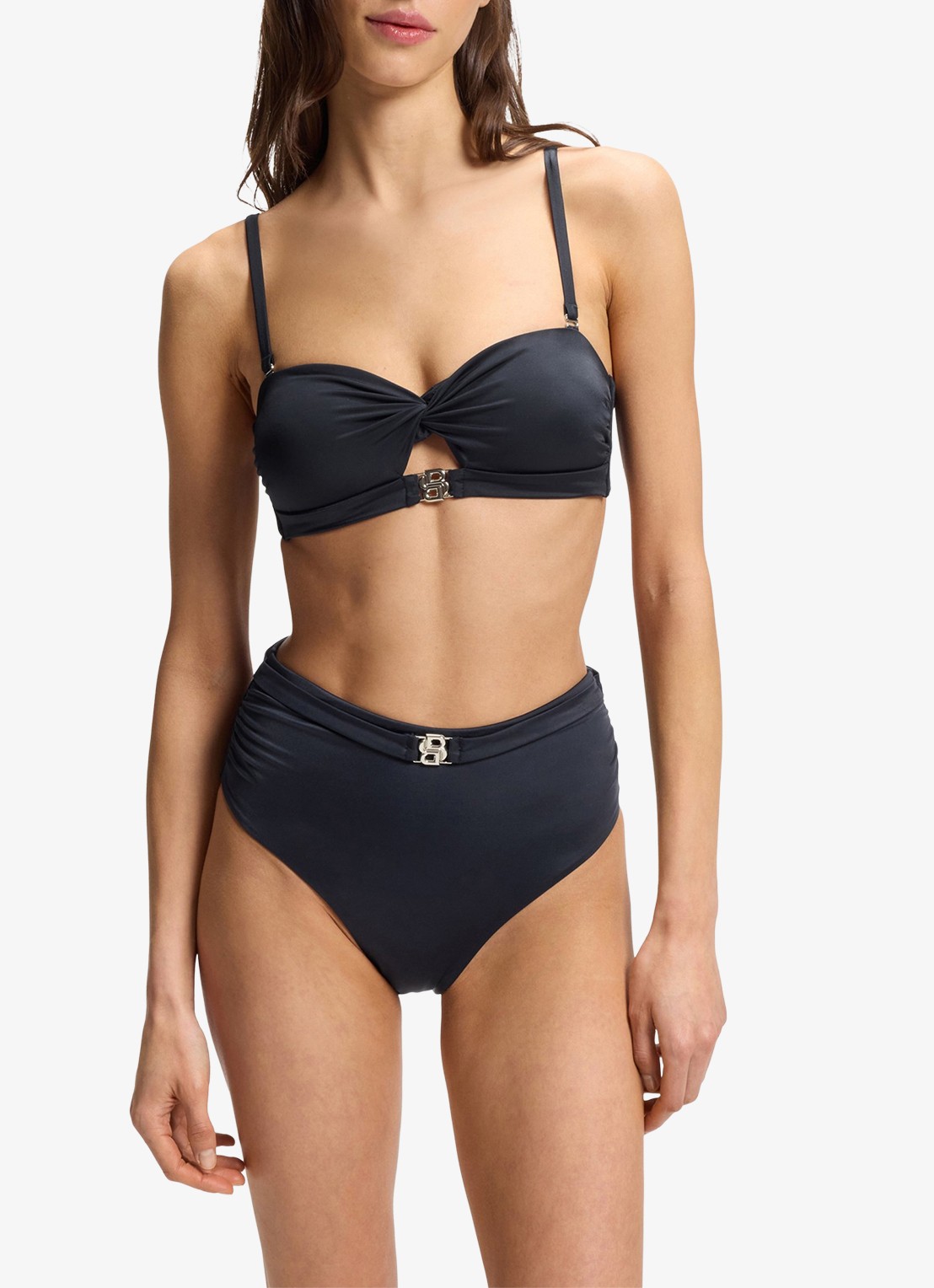 BOSS Bikinibroekje met logo - detail donkerblauw