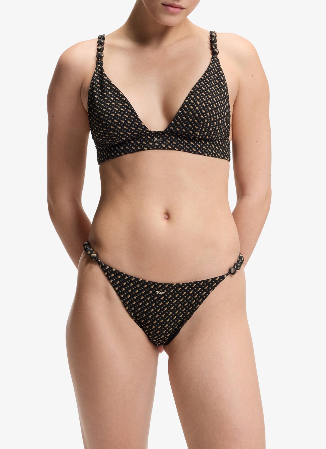 BOSS Bikinislip met logoprint  - voorkant 2 zwart