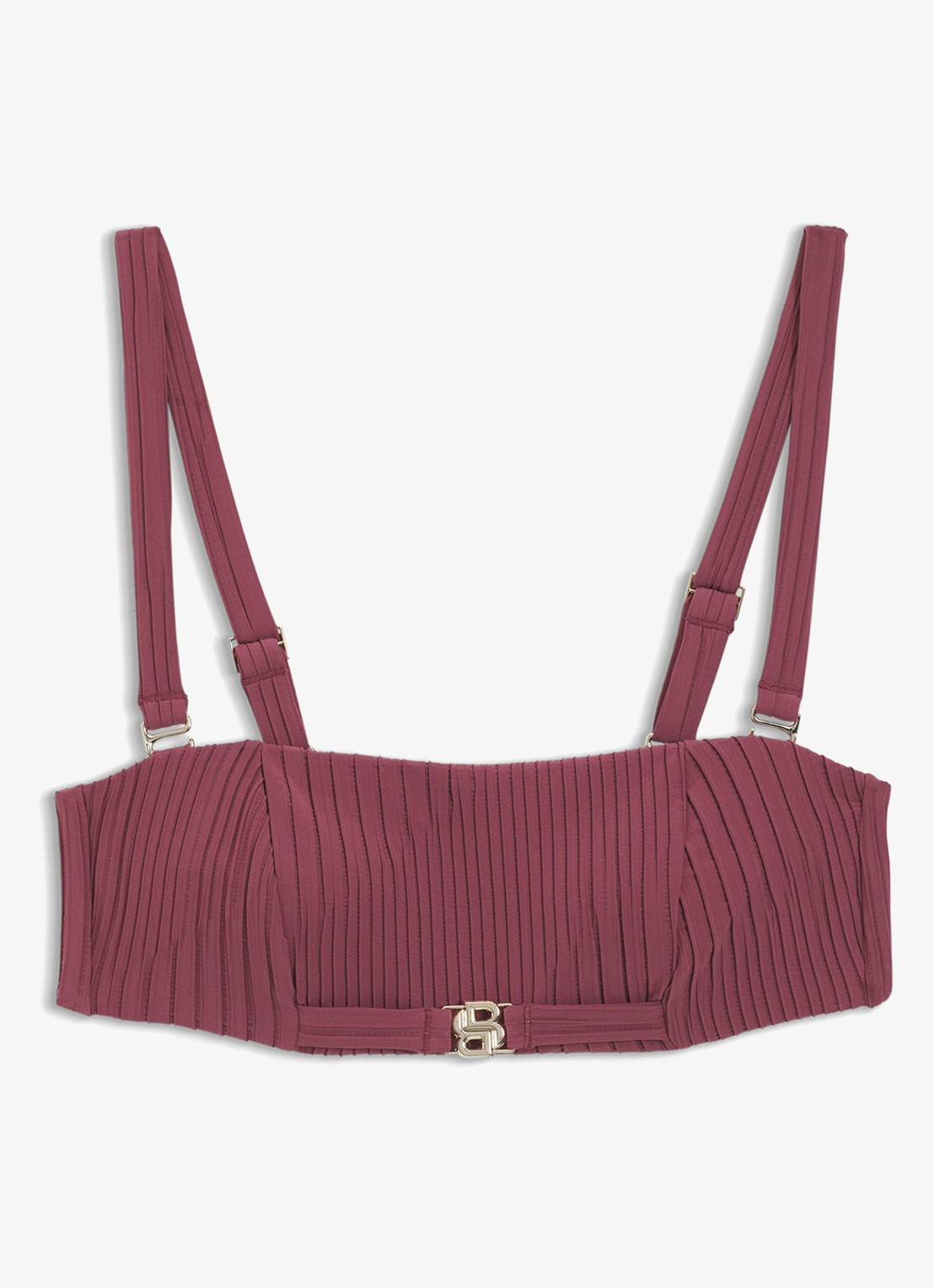 BOSS Bikinitop met logo - voorkant donkerrood