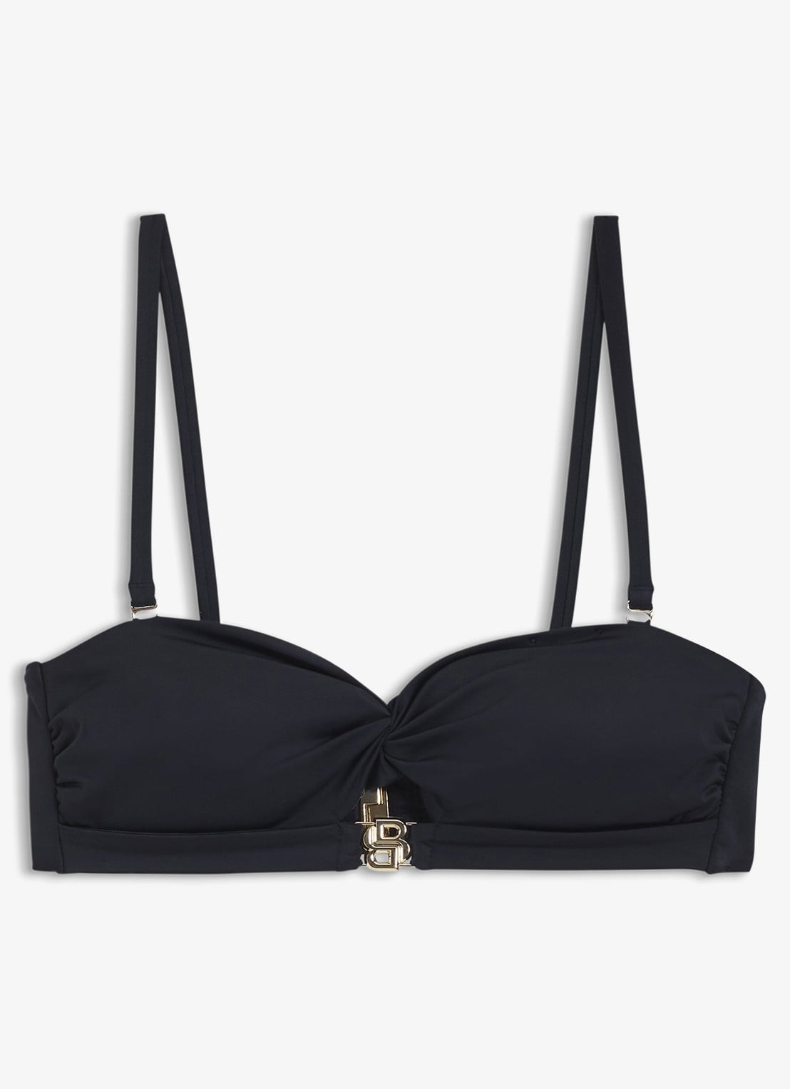 BOSS Bikinitop met logo - voorkant 4 donkerblauw
