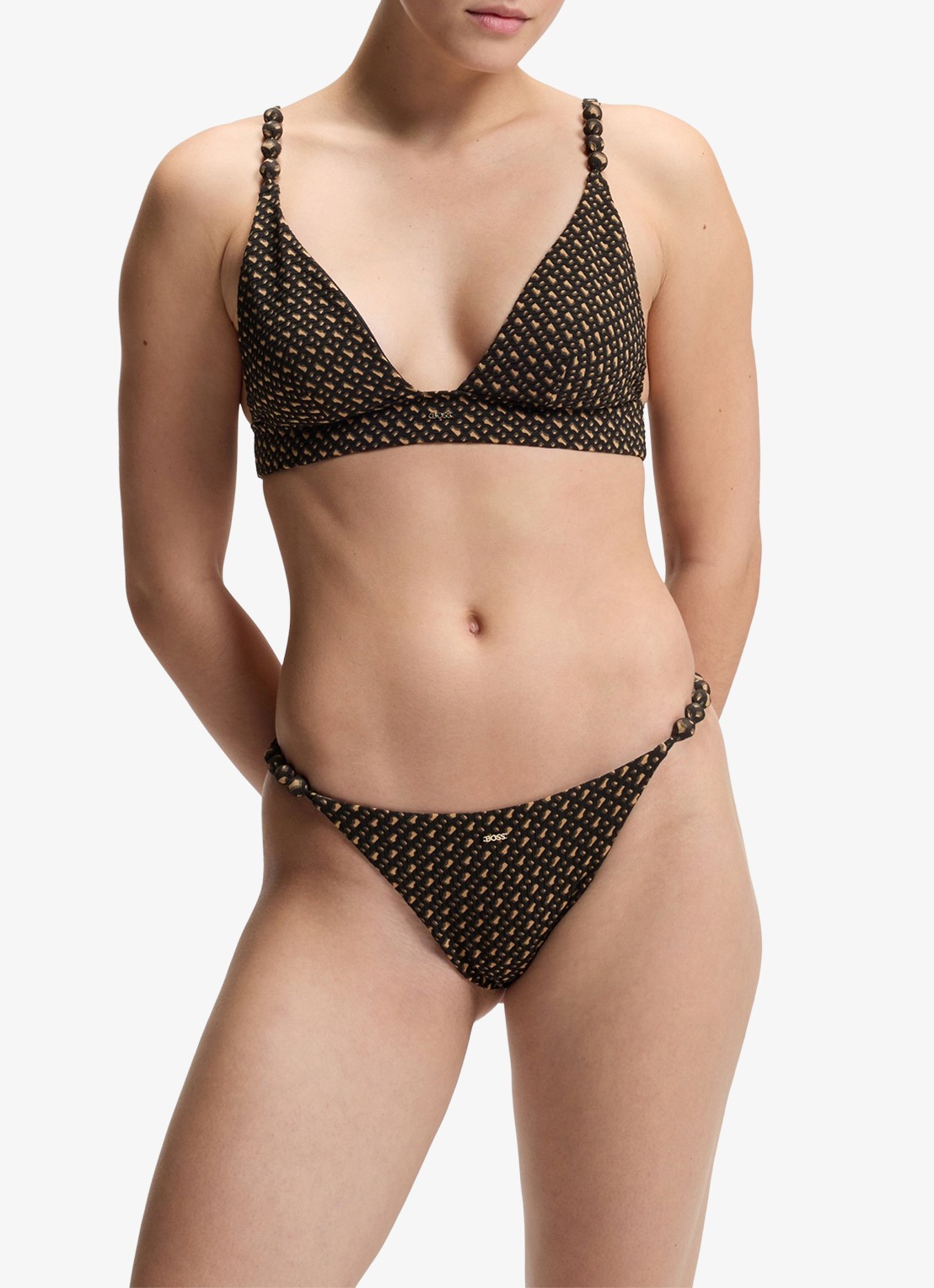 BOSS Bikinitop met logoprint - detail 3 zwart