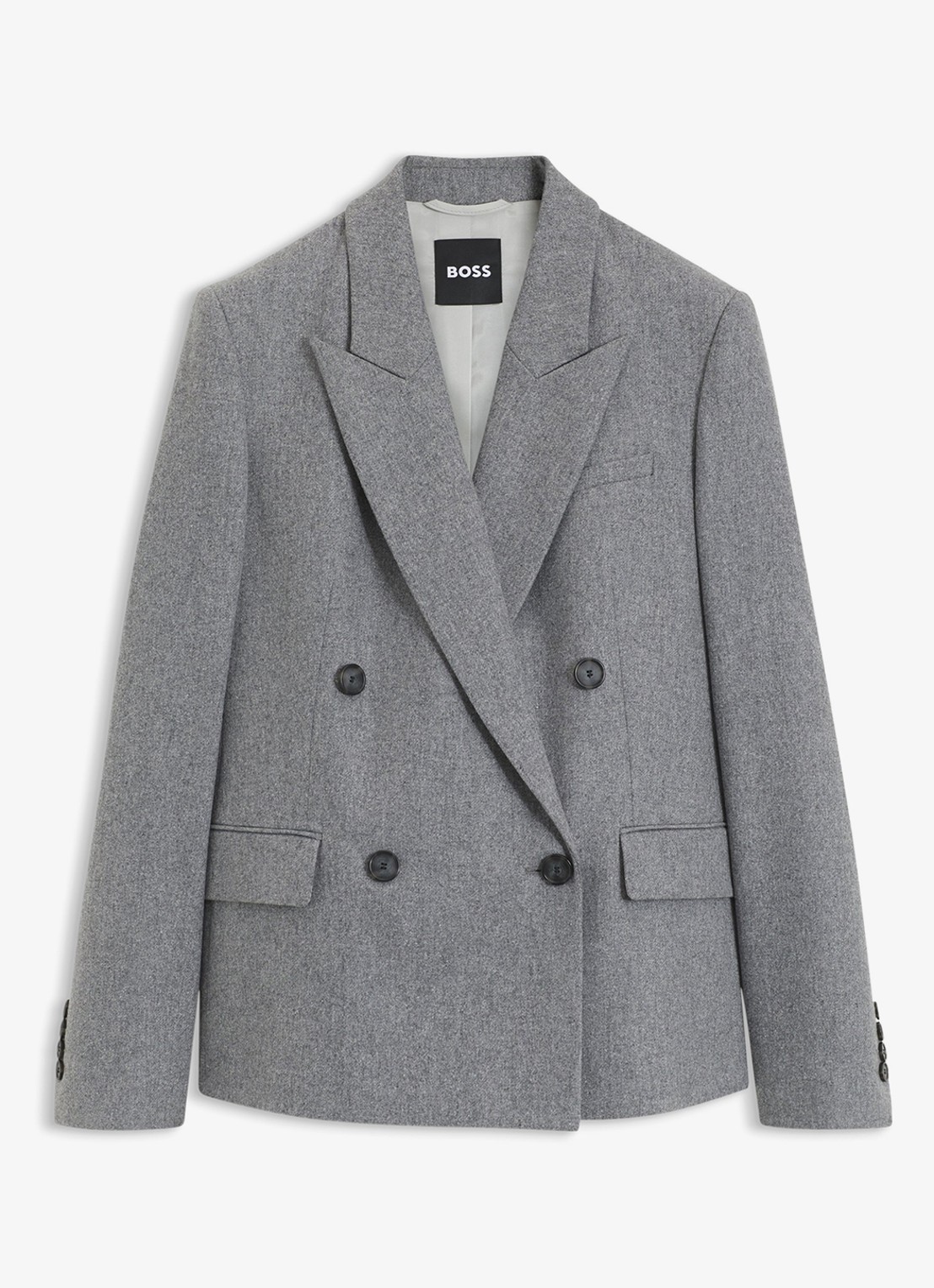 BOSS Blazer in wolblend - voorkant 2 middengrijs
