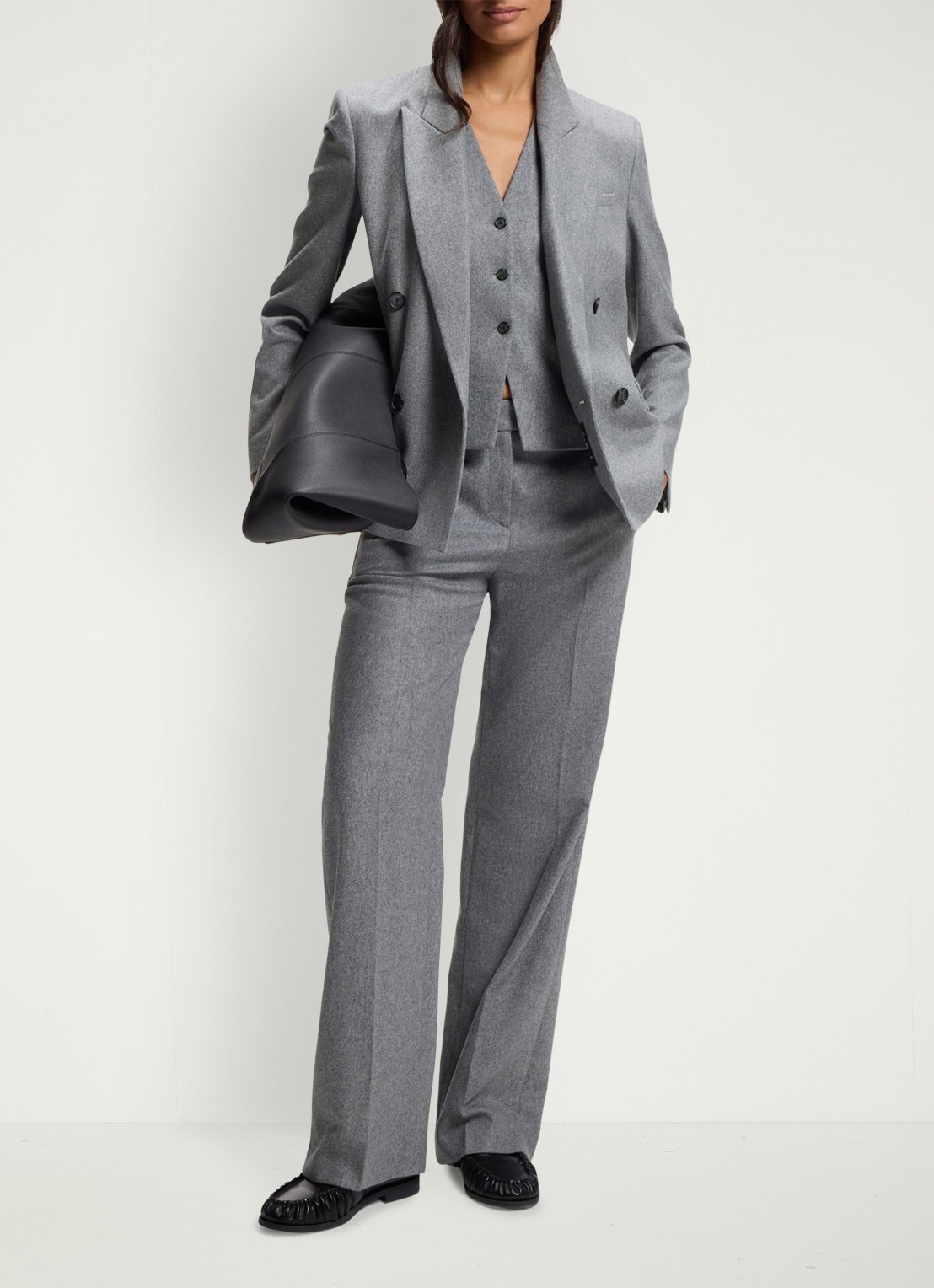 BOSS Blazer in wolblend - voorkant 3 middengrijs