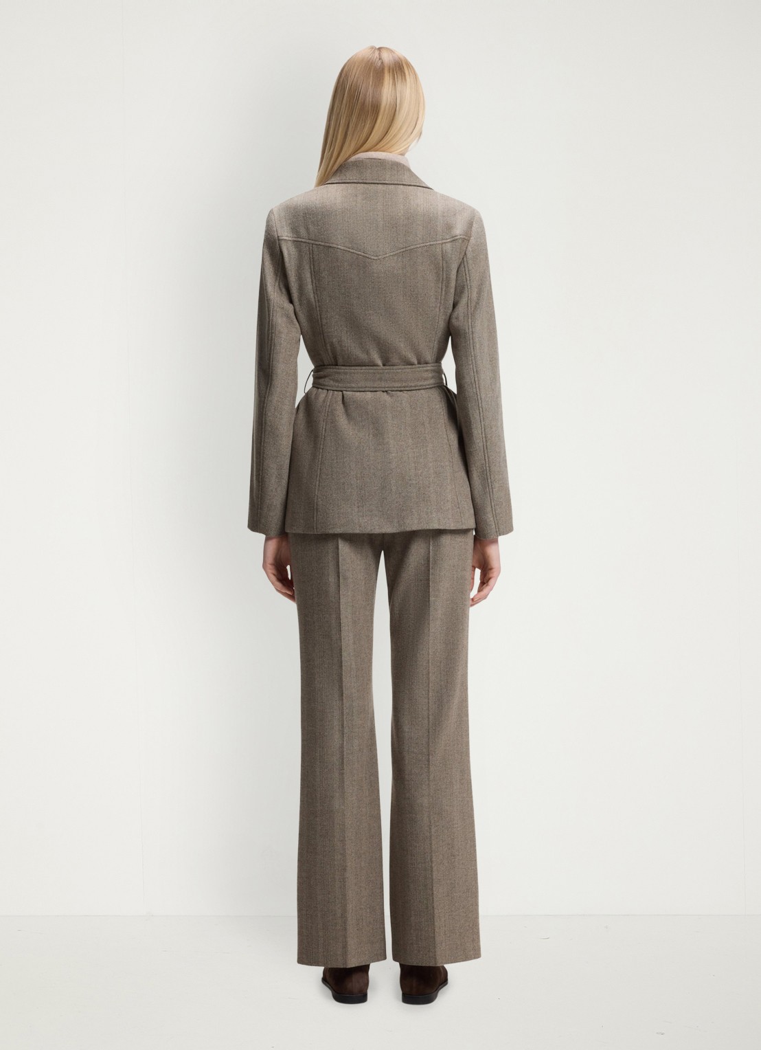 BOSS Blazer met strikceintuur - achterkant 6 grijs
