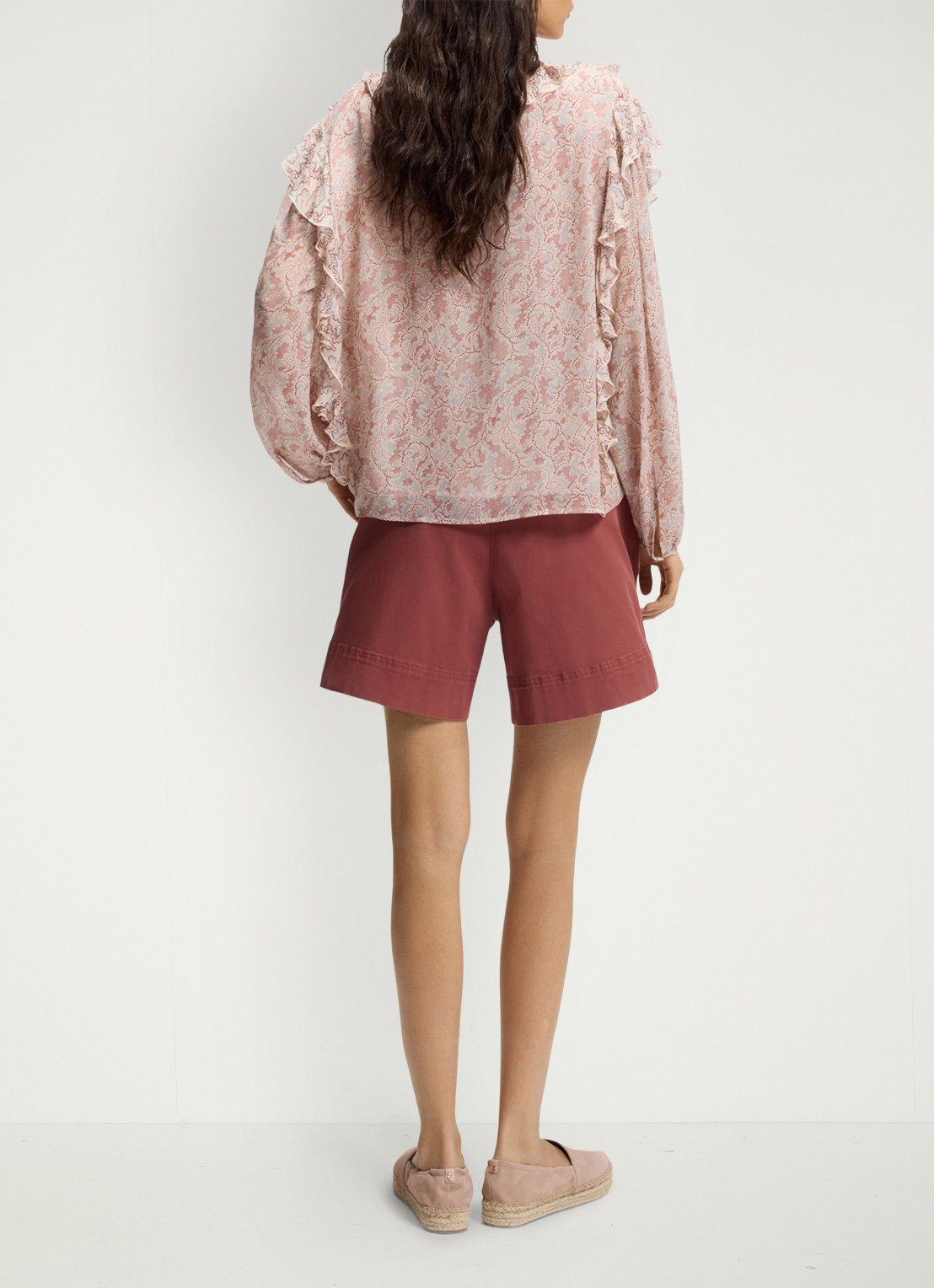 BOSS Blouse met jacquarprint - achterkant 4 lichtroze
