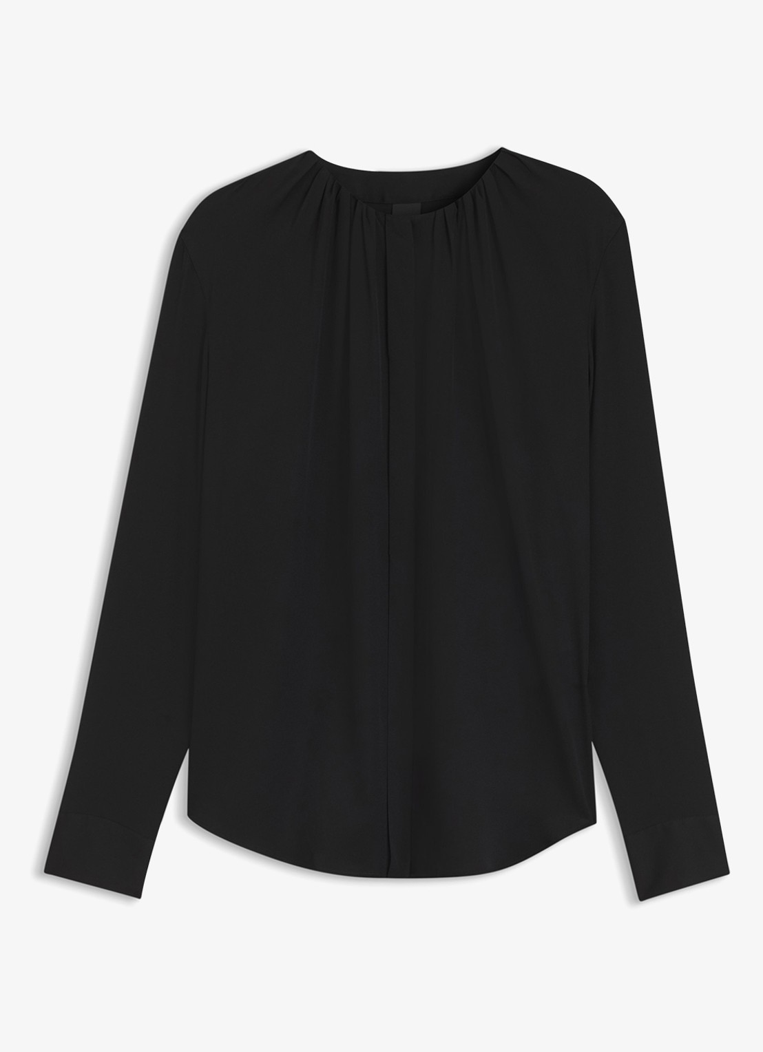 BOSS Blouse met plooien - voorkant zwart