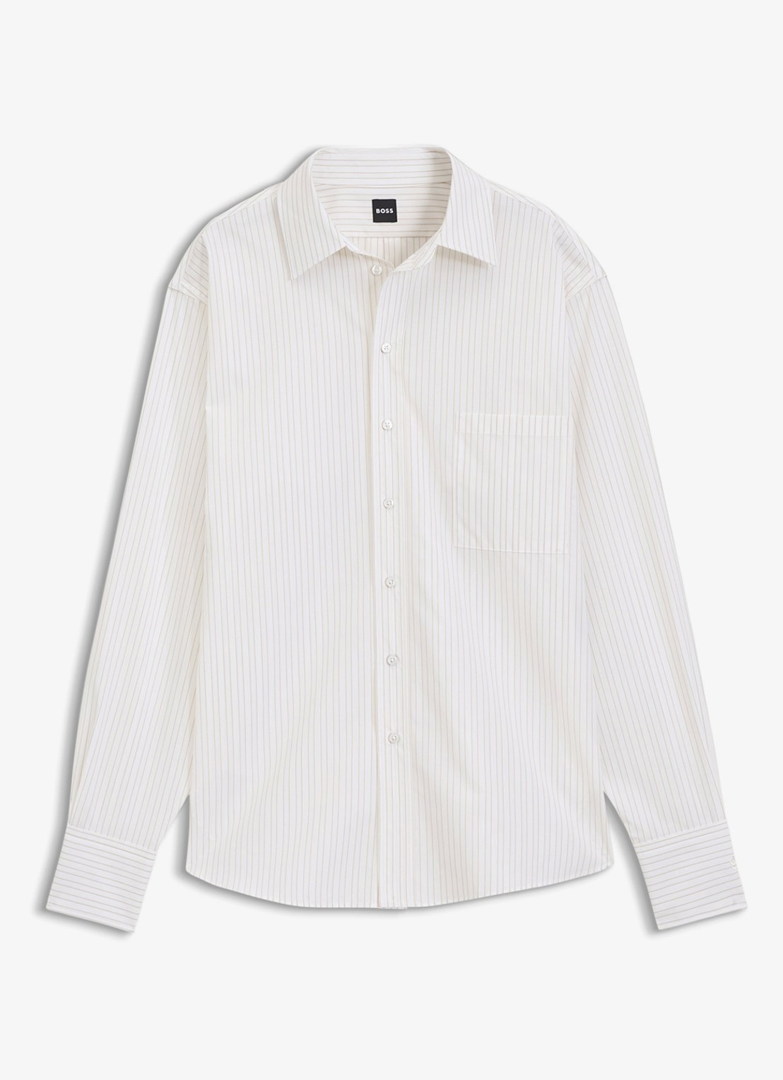 BOSS Blouse met streepprint - voorkant 4 wit