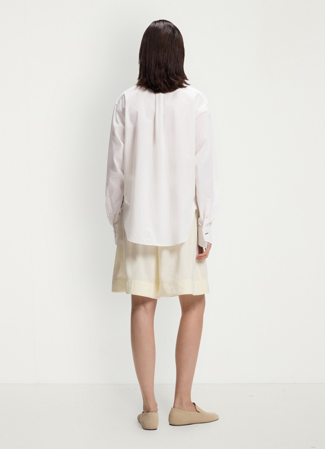 BOSS Blouse met streepprint - achterkant 3 wit