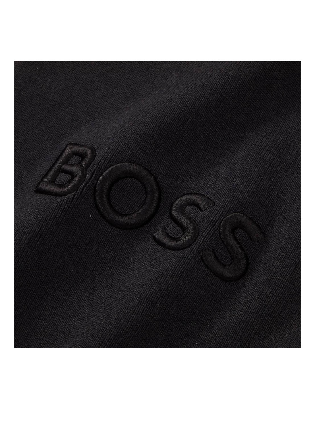 BOSS Bold plaid in katoenblend - 130 x 170 cm - achterkant zwart