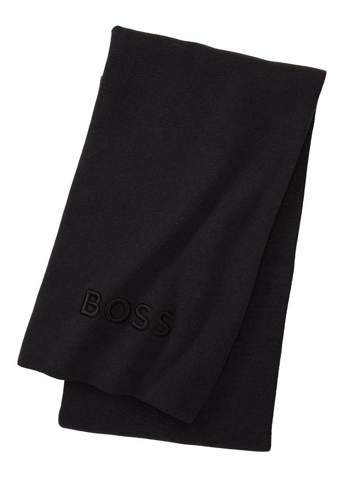 BOSS Bold plaid in katoenblend - 130 x 170 cm - voorkant 2 zwart