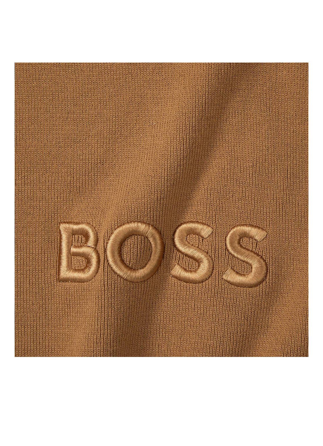 BOSS Bold plaid in katoenblend - 130 x 170 cm - achterkant 5 camel