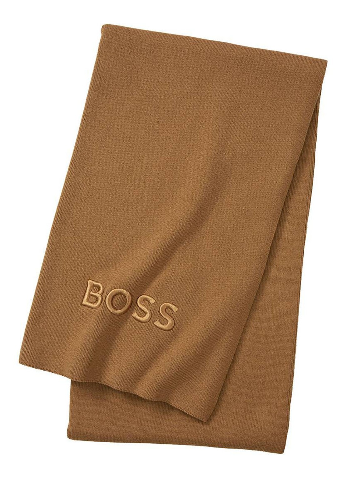BOSS Bold plaid in katoenblend - 130 x 170 cm - voorkant 3 camel