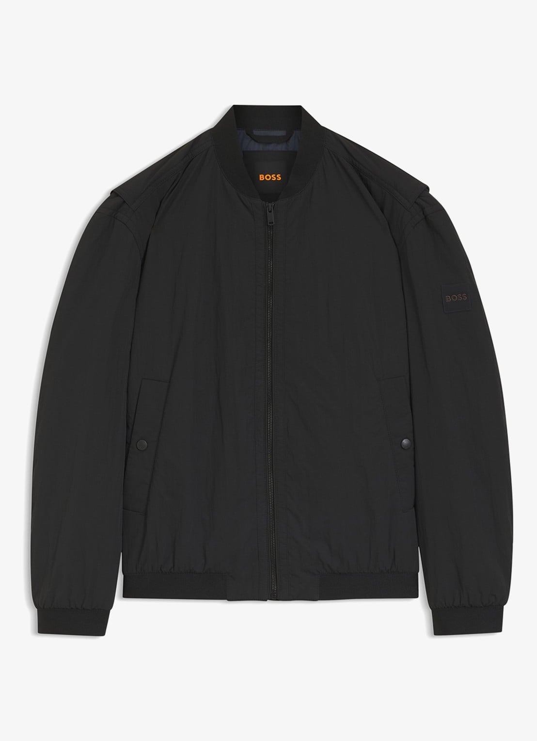 BOSS Bomber jack met logo - voorkant zwart