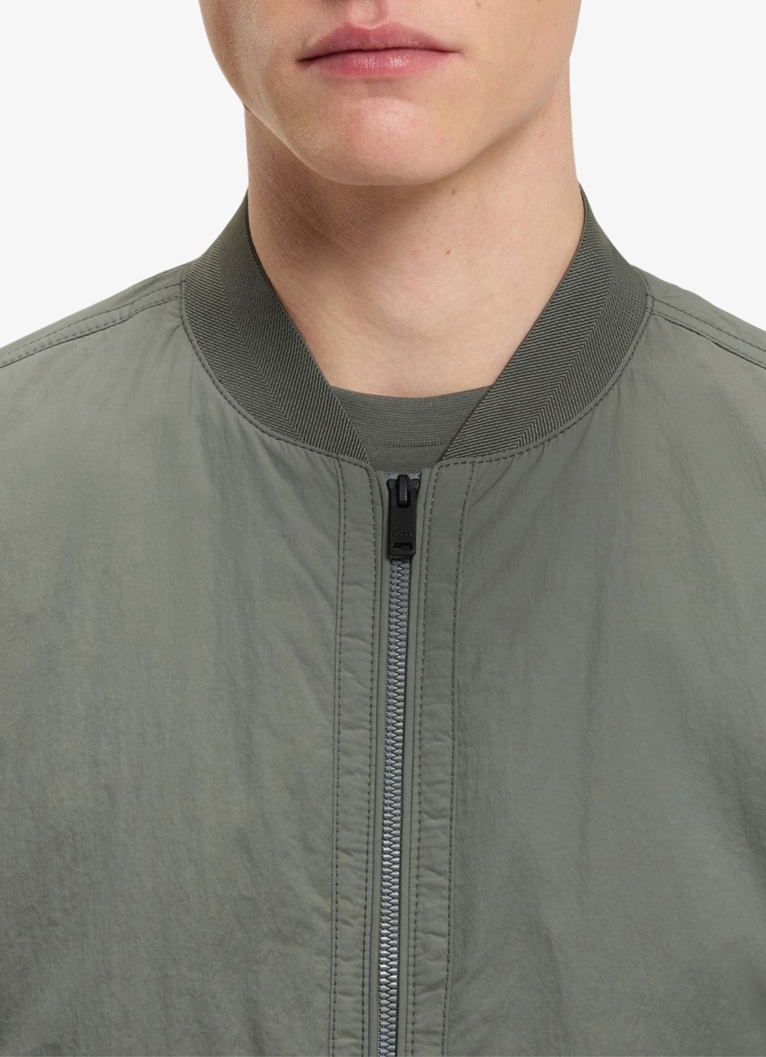 BOSS Bomber jack met logo - detail 5 grijs