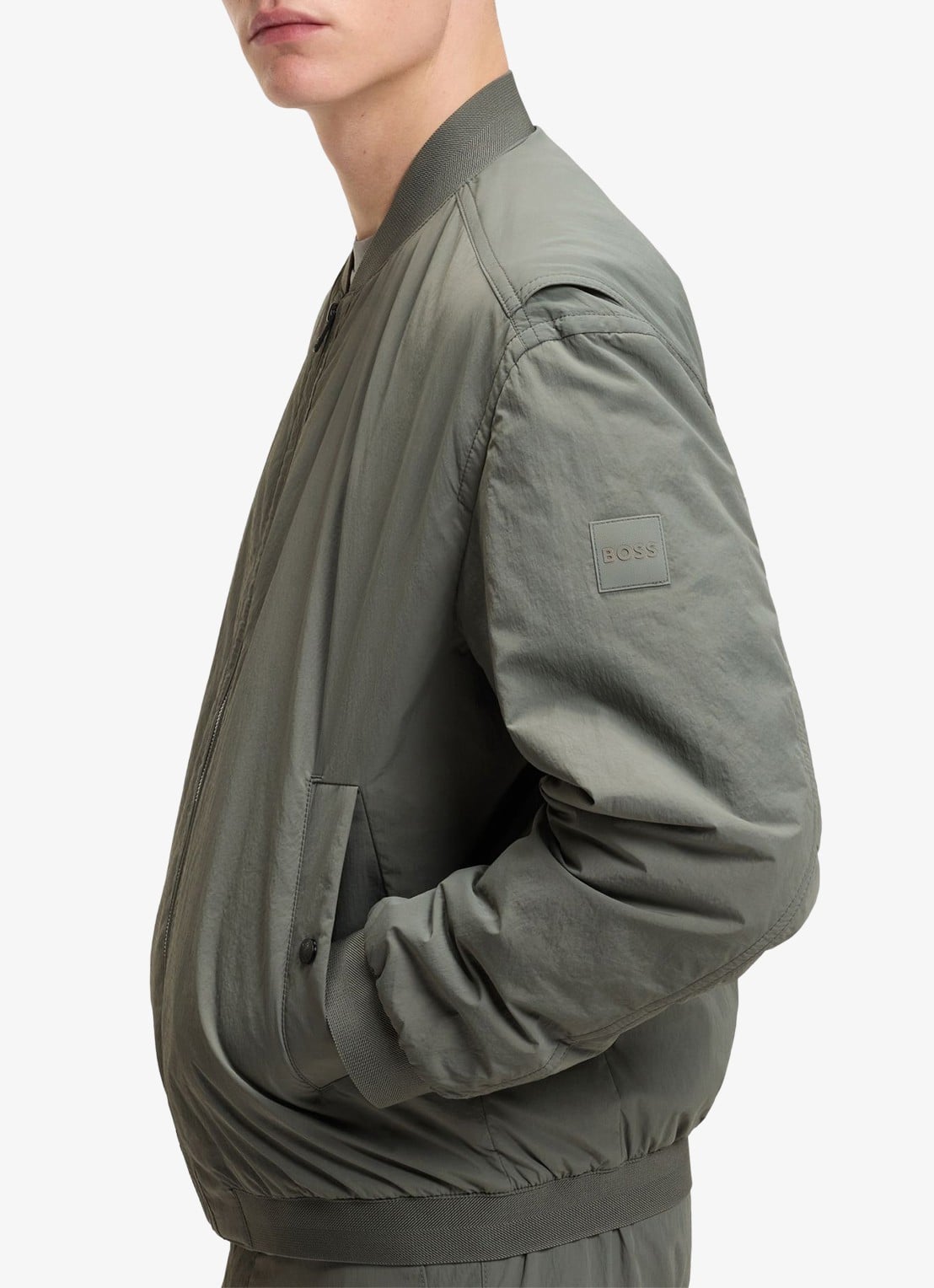BOSS Bomber jack met logo - detail 6 grijs