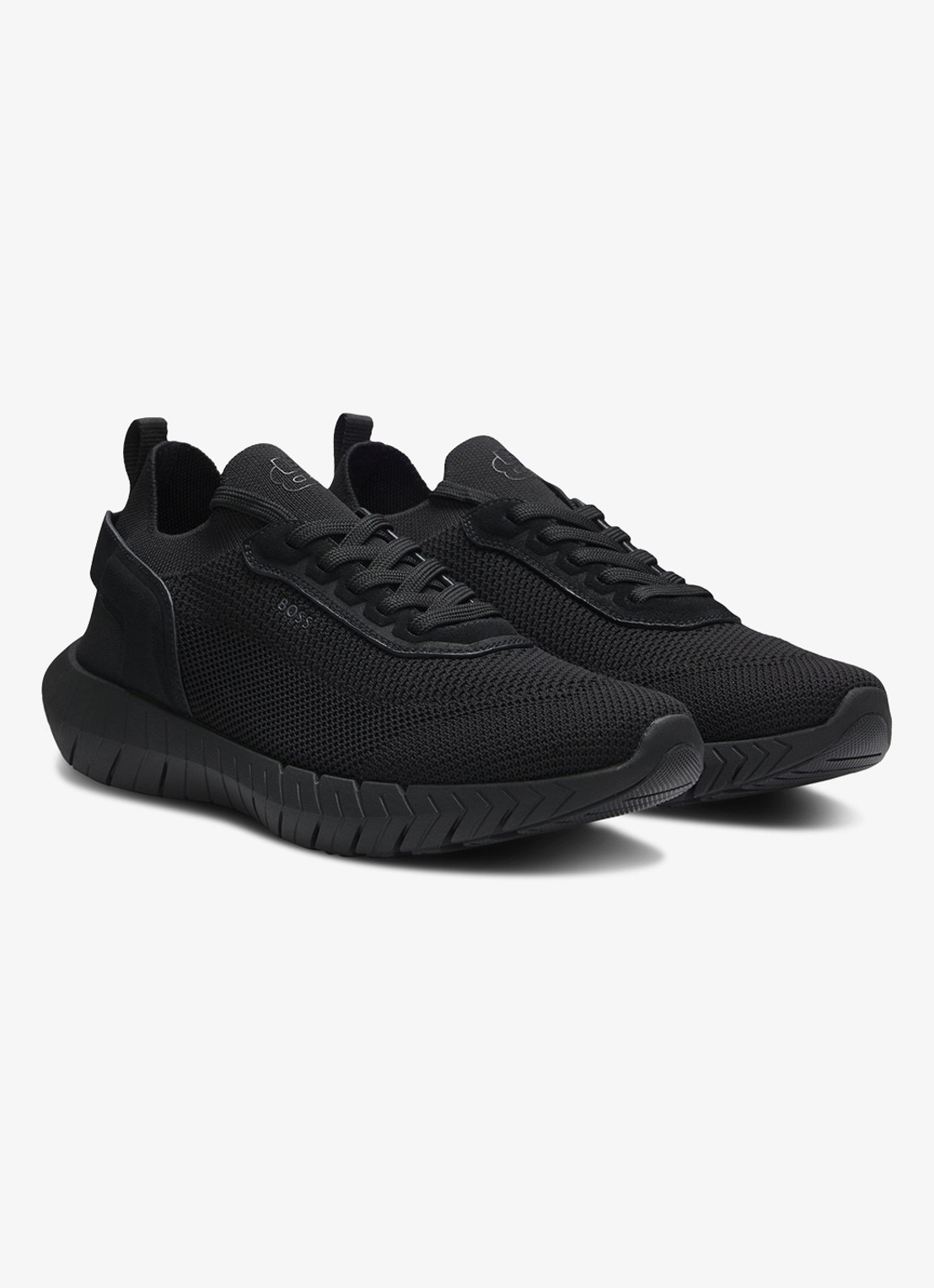 BOSS Boss-Motion sneaker met gebreid bovenwerk - voorkant 3 zwart