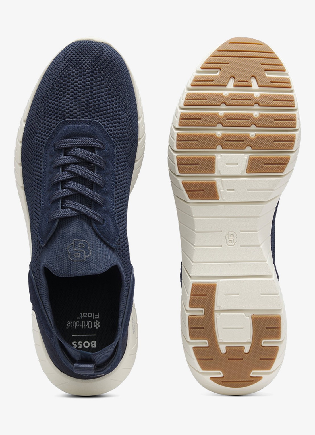 BOSS Boss-Motion sneaker met gebreid bovenwerk - achterkant donkerblauw