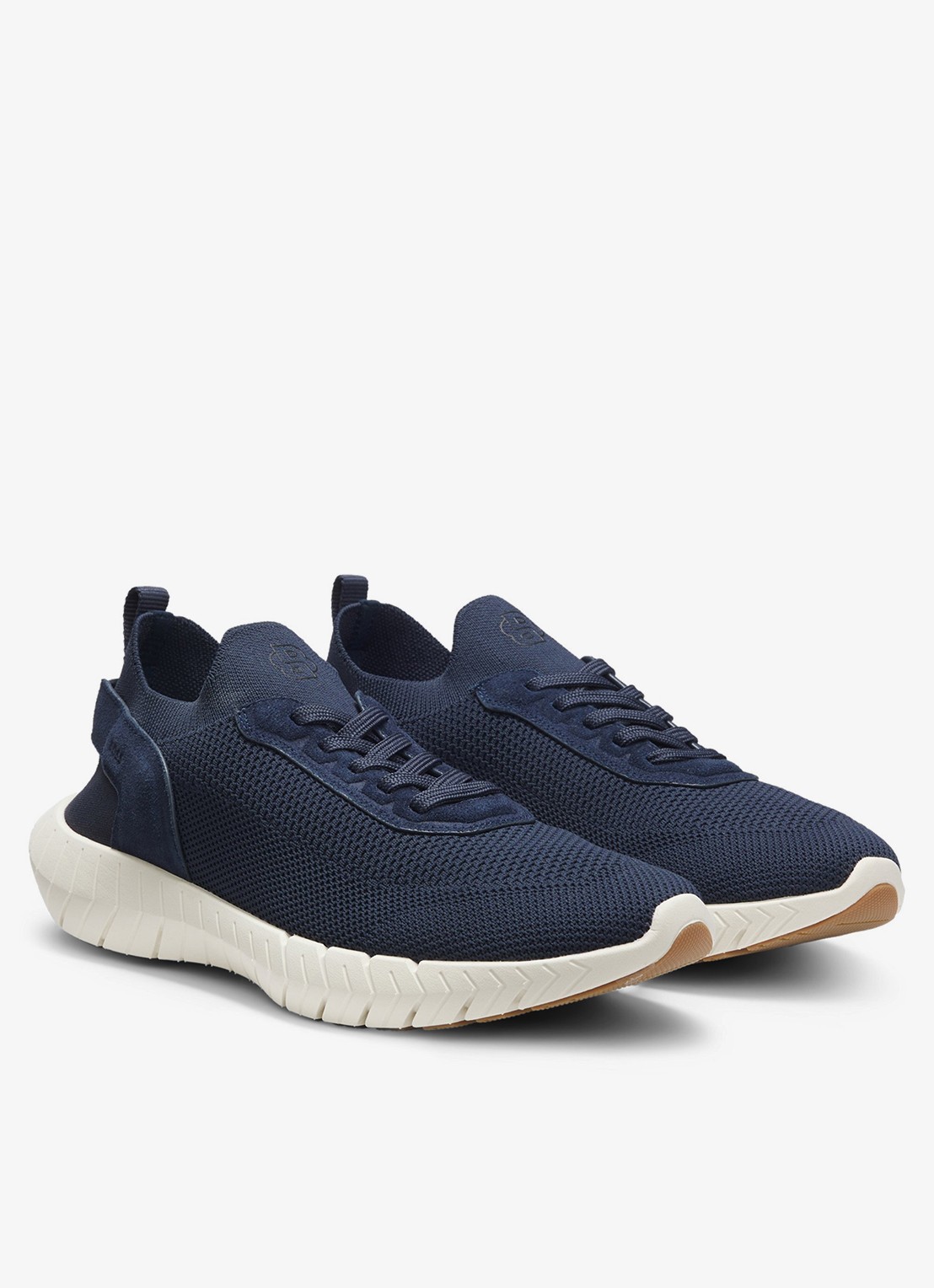 BOSS Boss-Motion sneaker met gebreid bovenwerk - voorkant 5 donkerblauw