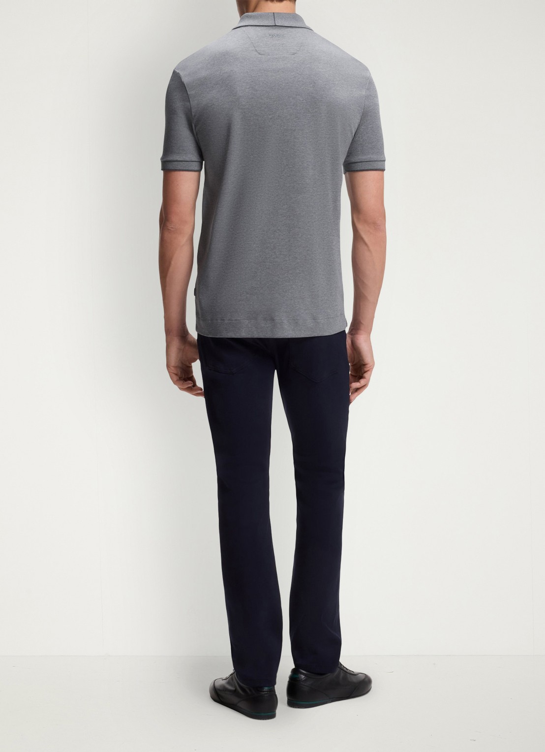 BOSS BOSS x ASTON MARTIN regular fit polo met logo - achterkant 5 middengrijs