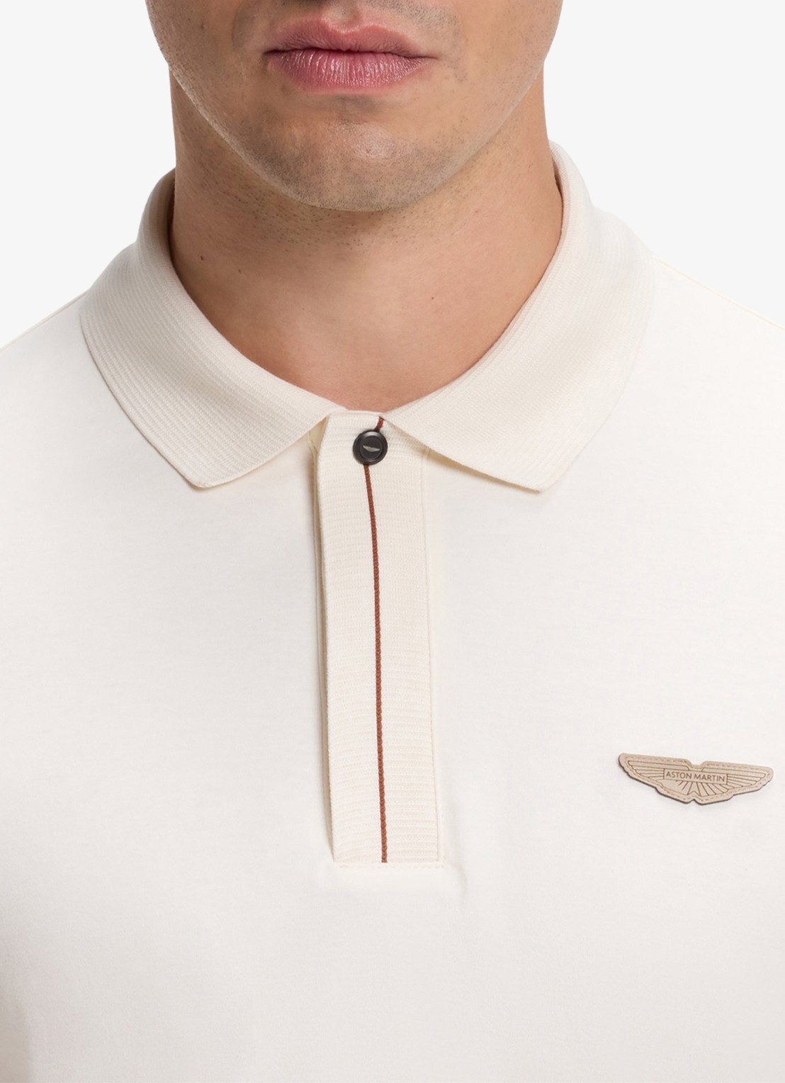 BOSS BOSS x ASTON MARTIN regular fit polo met logo - detail 2 gebroken wit