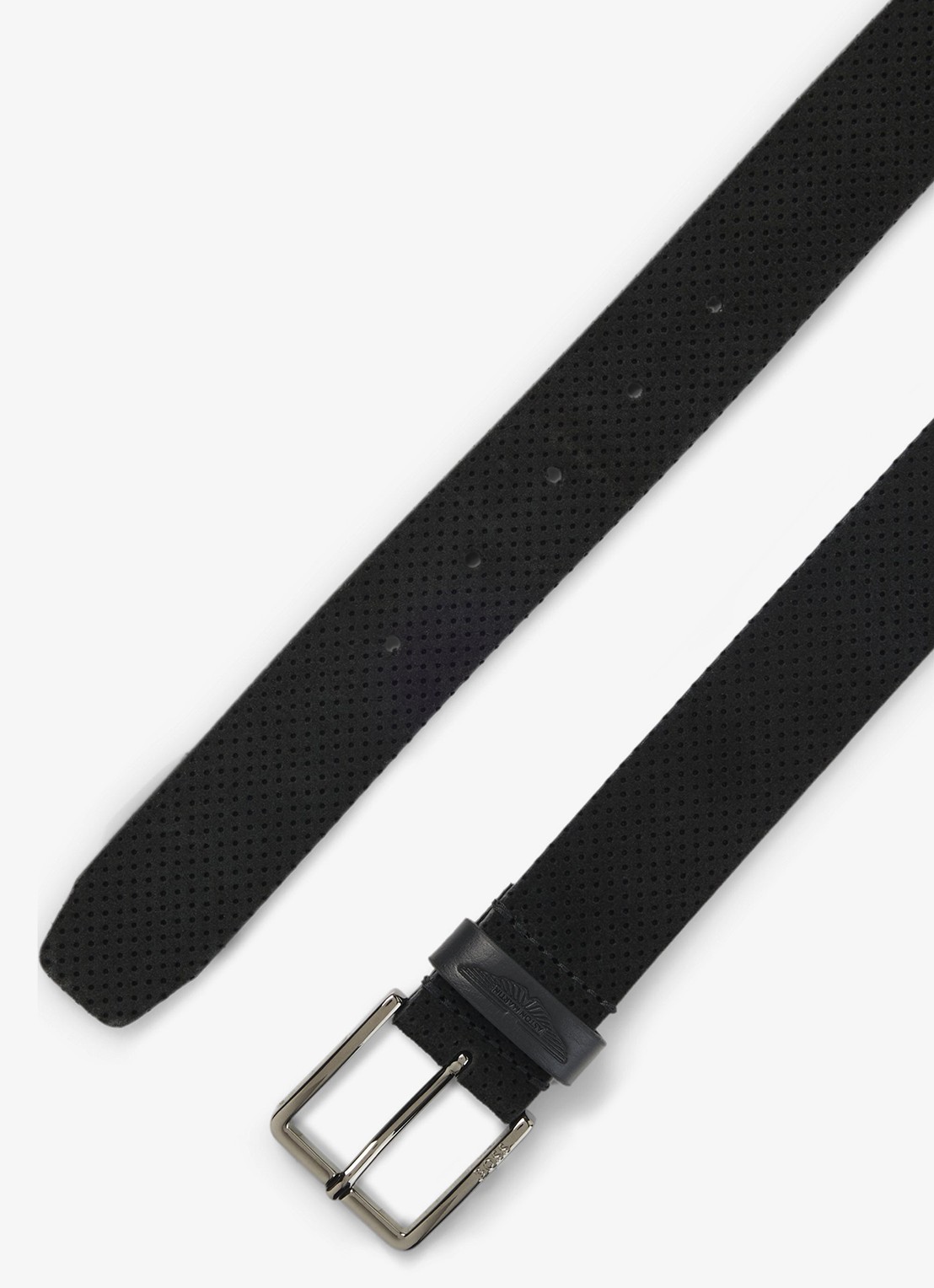 BOSS BOSS x ASTON MARTIN riem van leer - voorkant 3 zwart