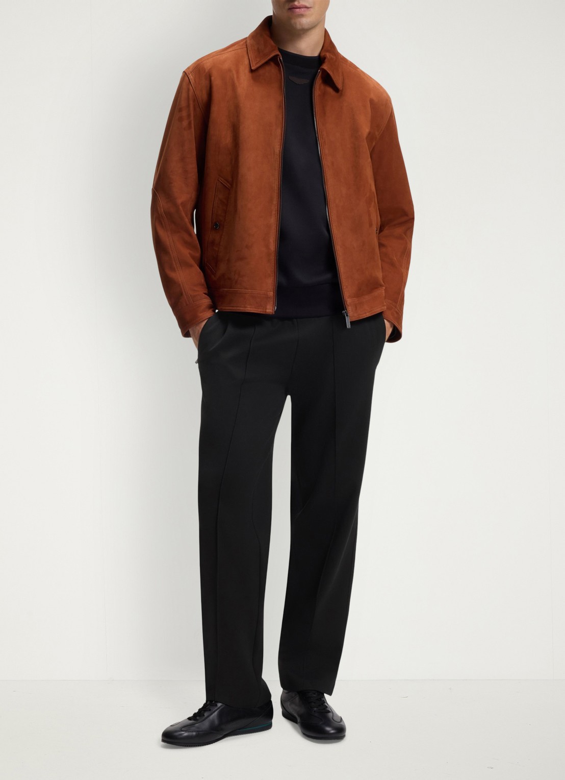 BOSS BOSS x ASTON MARTIN slim fit pantalon met steekzakken  - voorkant 3 zwart