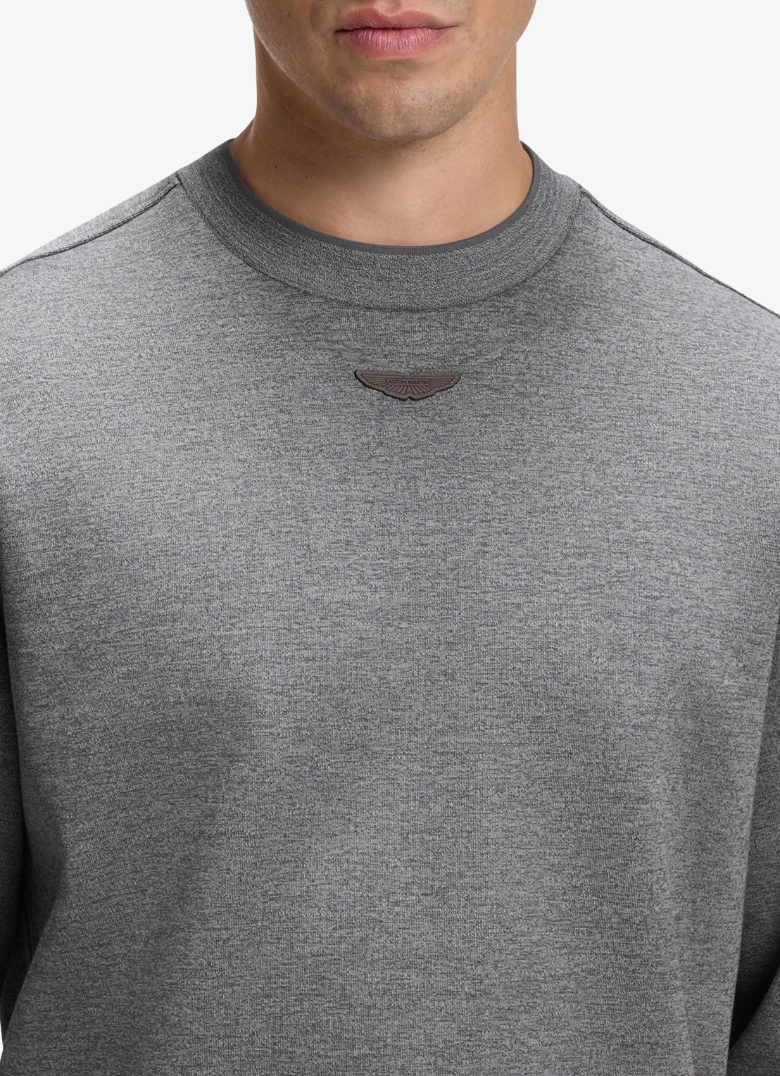 BOSS BOSS x Aston Martin sweater met logo - detail 2 open grey-072 / grijs