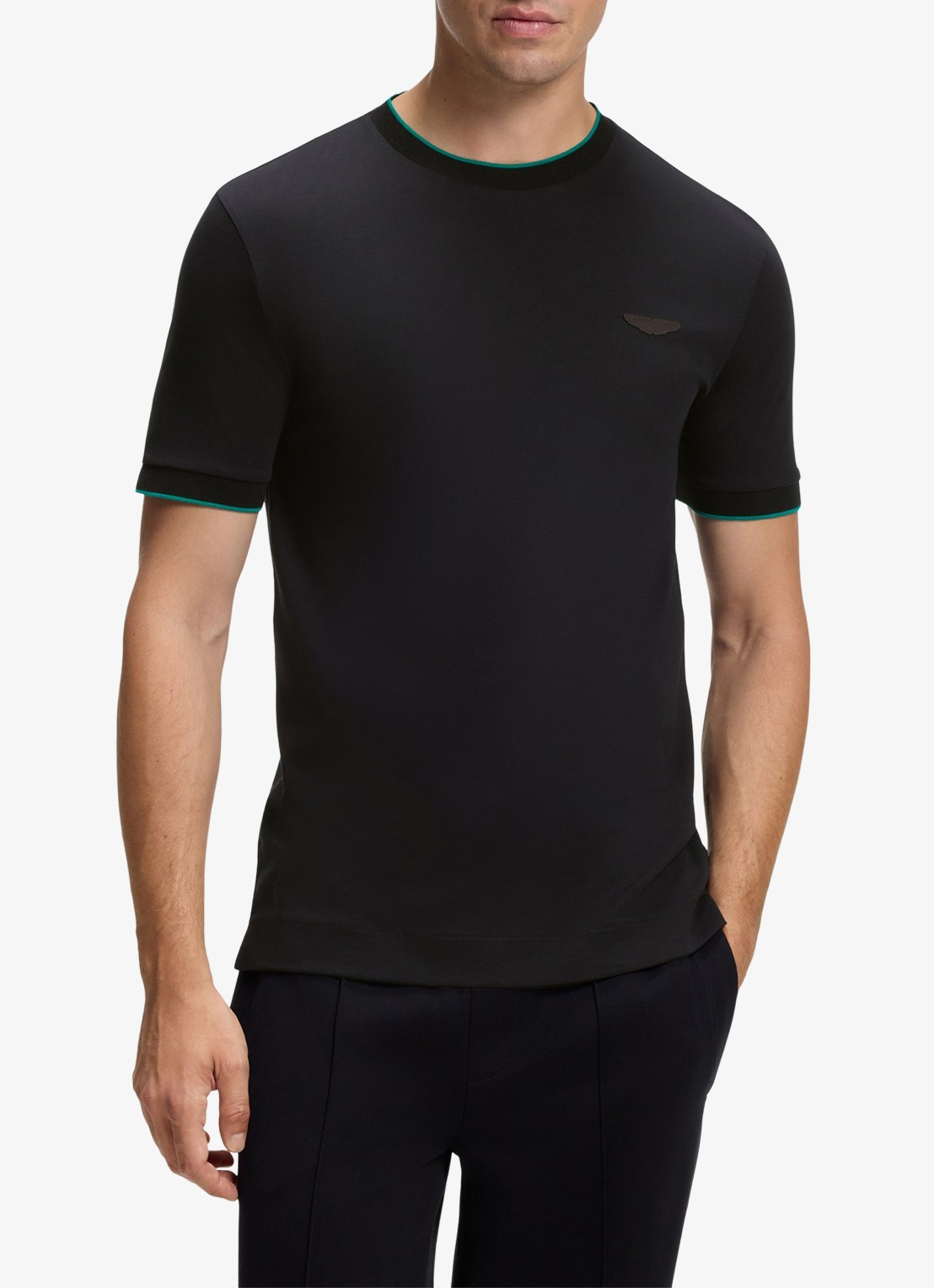 BOSS BOSS x ASTON MARTIN T-shirt met gestreept detail - detail 3 zwart