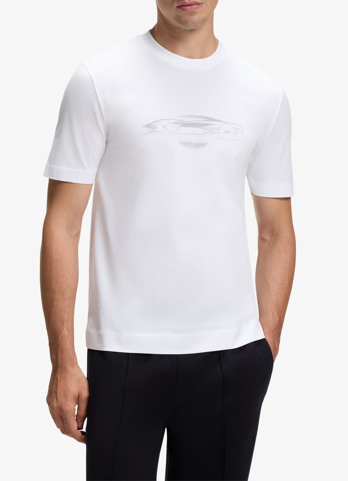 BOSS BOSS x ASTON MARTIN T-shirt van katoen - detail wit
