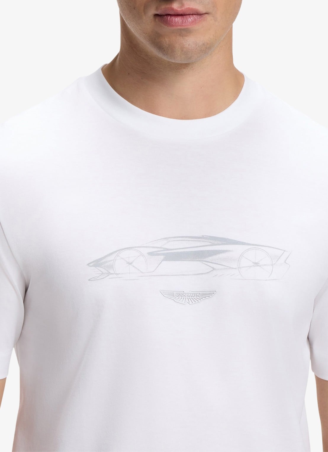 BOSS BOSS x ASTON MARTIN T-shirt van katoen - detail 2 wit