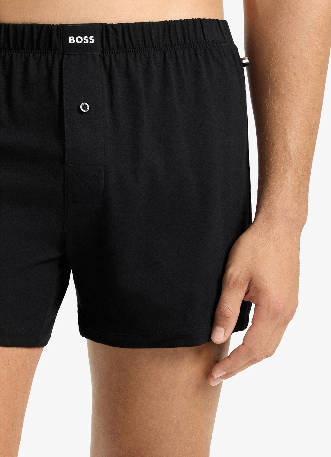 BOSS Boxershorts met logo in 2-pack - detail zwart
