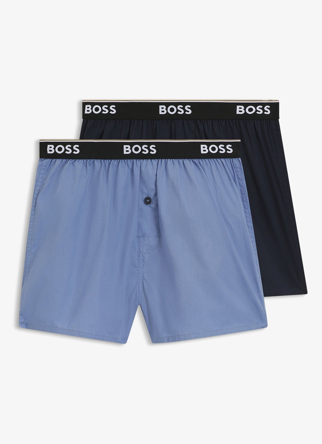 BOSS Boxershorts met logoband in 2-pack - voorkant 4 blauw