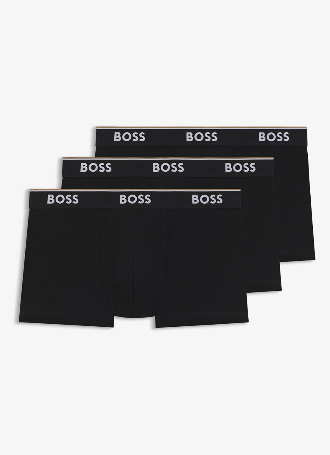 BOSS Boxershorts met logoband in 3-pack - voorkant 2 diepzwart