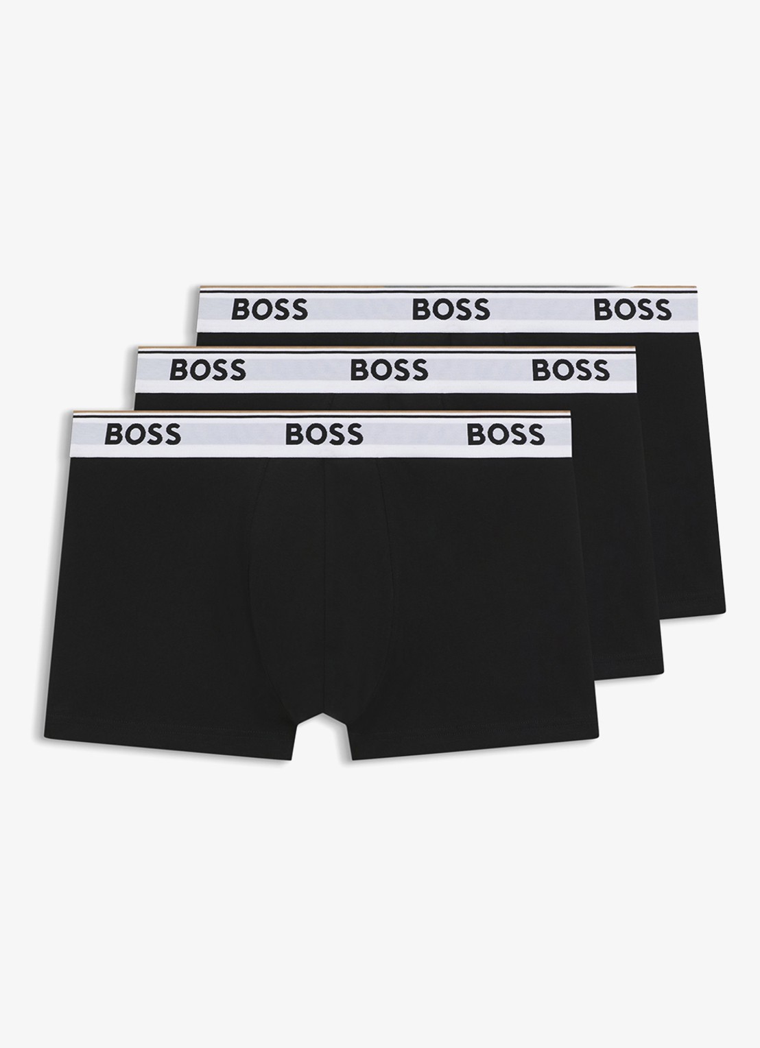 BOSS Boxershorts met logoband in 3-pack - voorkant zwart