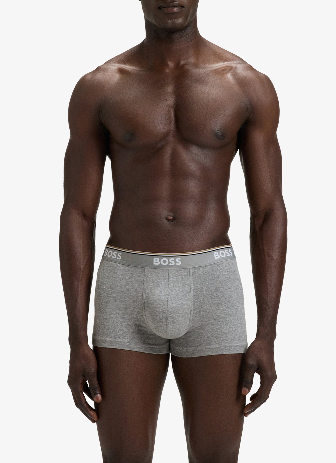 BOSS Boxershorts met logoband in 3-pack - voorkant 2 grijs