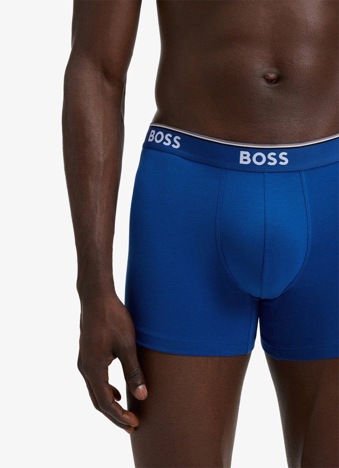 BOSS Boxershorts met logoband in 3-pack - detail blauw