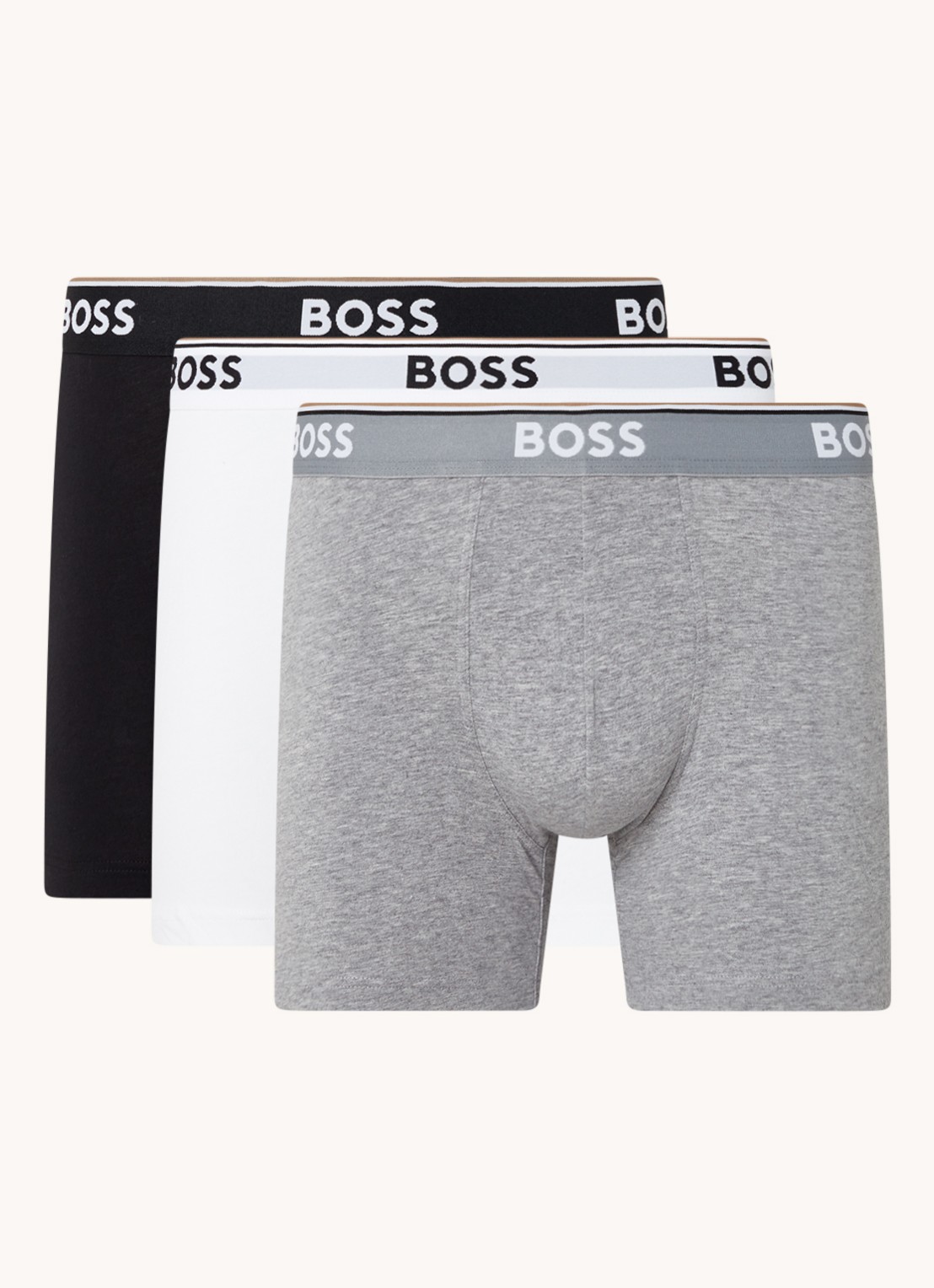 BOSS Boxershorts met logoband in 3-pack - voorkant 2 wit