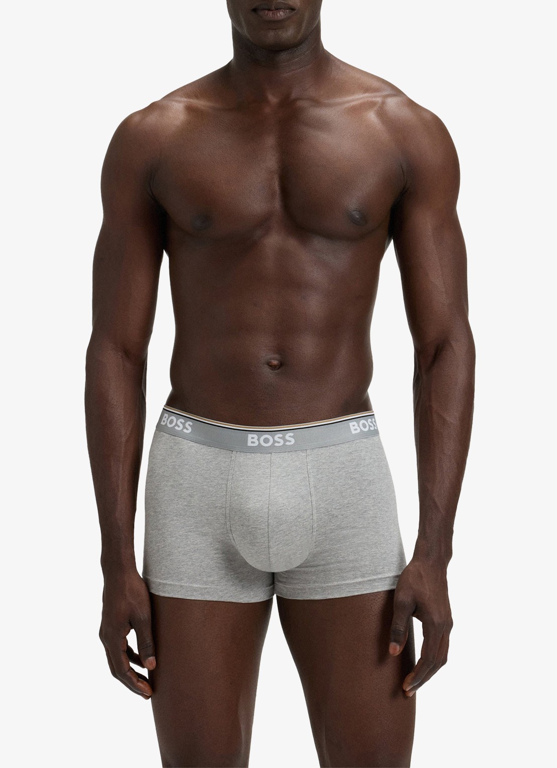 BOSS Boxershorts met logoband in 3-pack - voorkant 2 donkergrijs